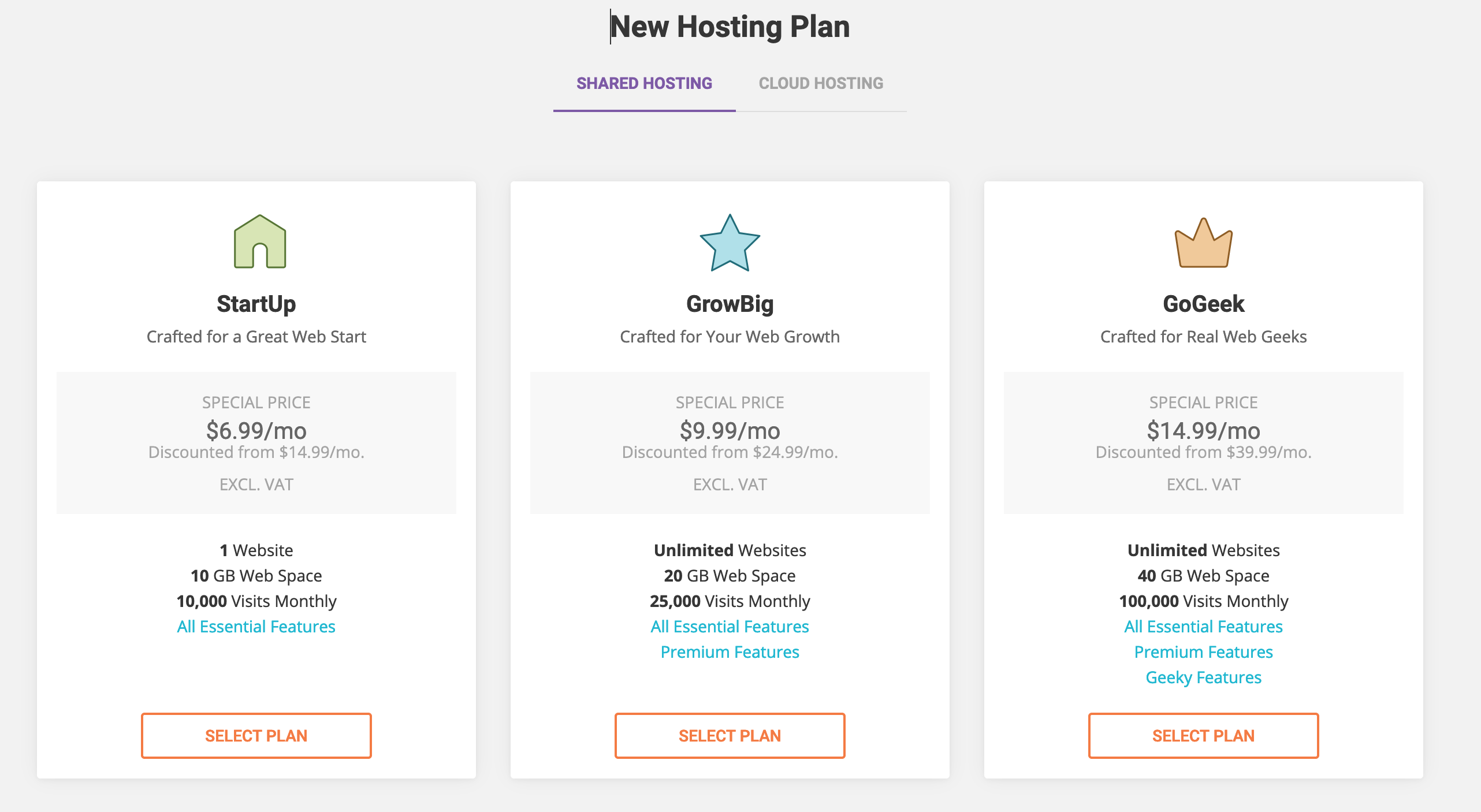 Siteground hosting plans