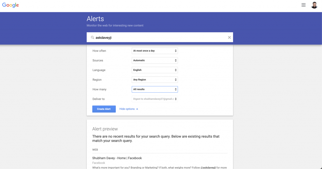 Google Alerts: Free tools from Google