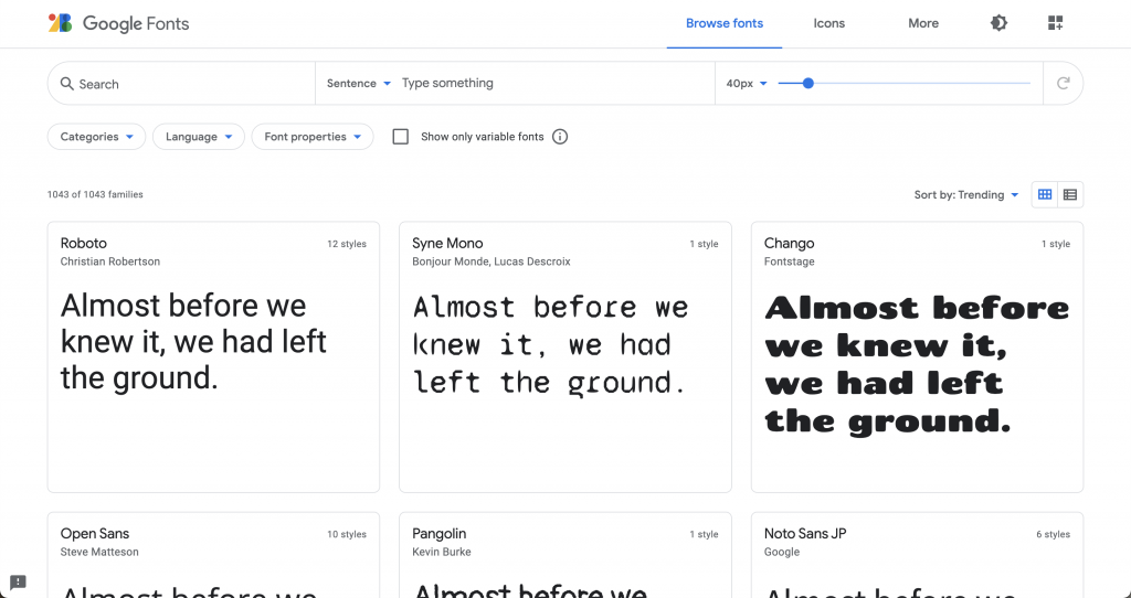 Google Fonts: Free tools from Google