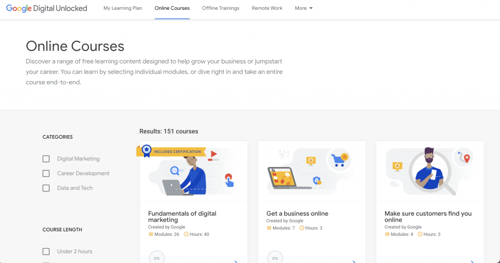 Free online courses by Google Digital Unlocked: Free tools from Google