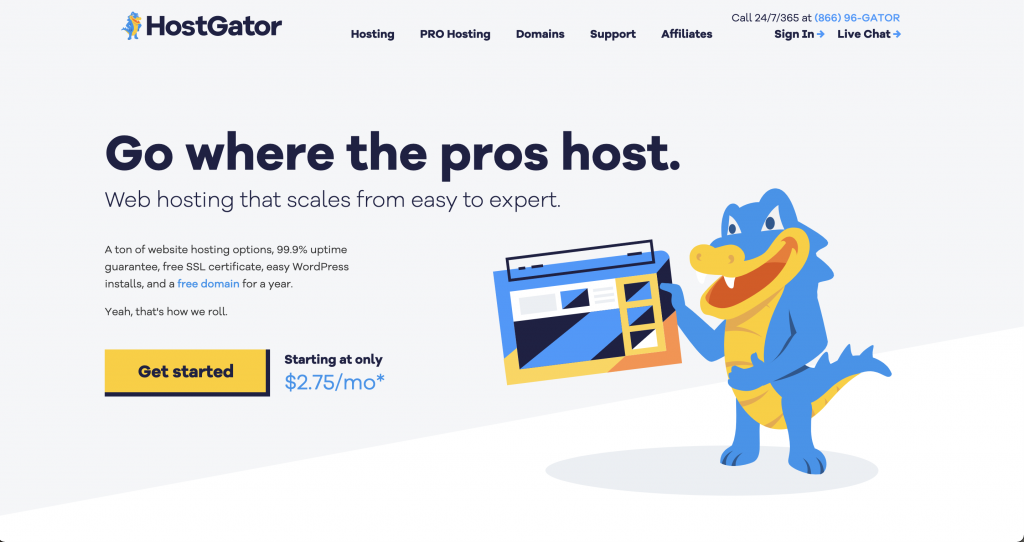 Hostgator: Free website hosts